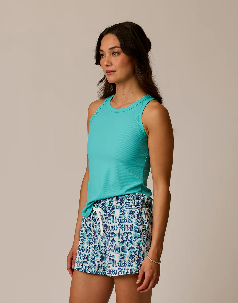 Lyra Rib Tank: Aquamarine - Image 3