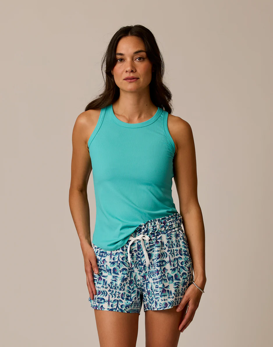 Lyra Rib Tank: Aquamarine - Image 5