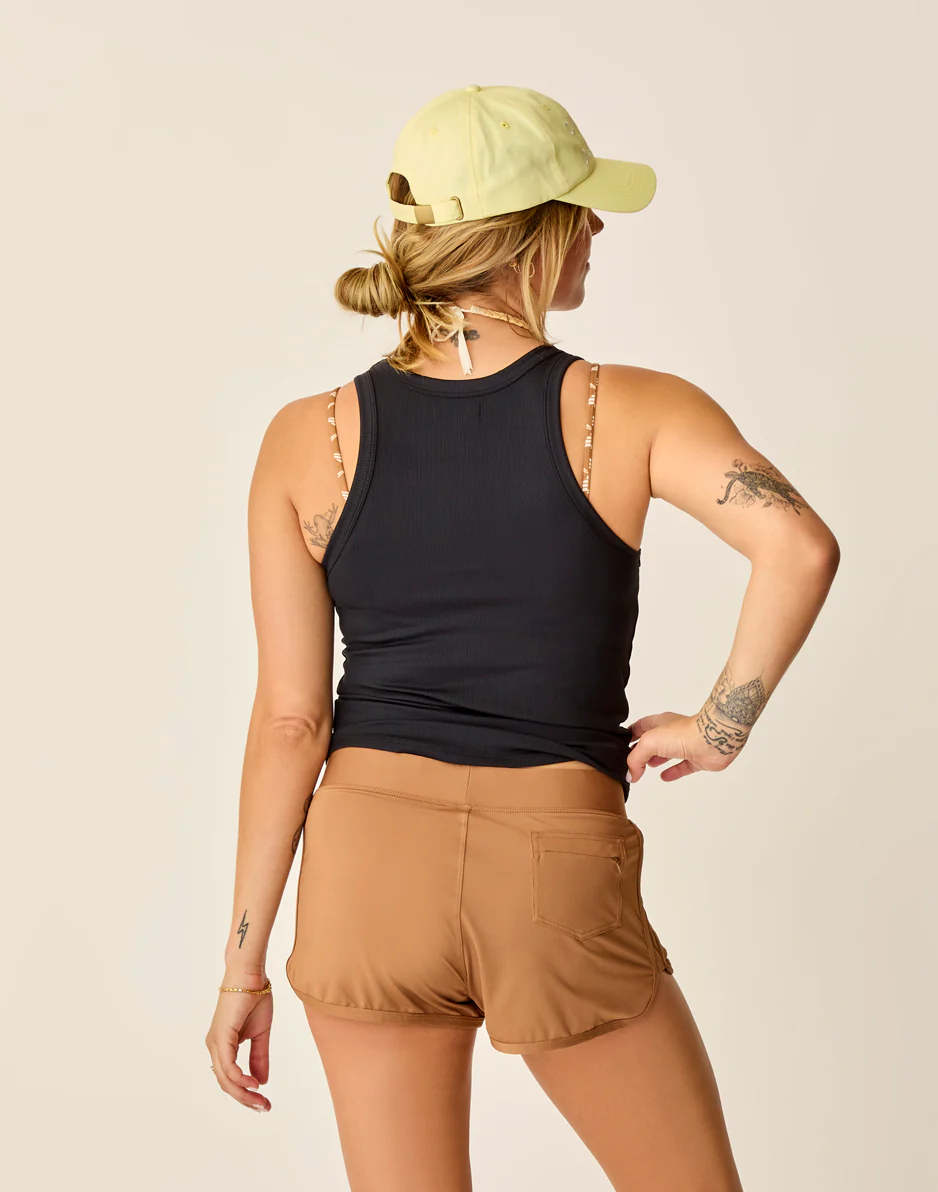 Lyra Rib Tank: Black - Image 5