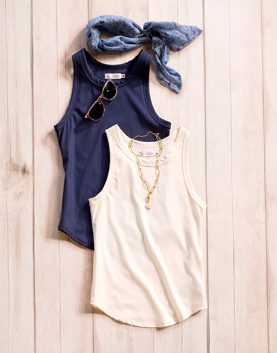 Lyra Rib Tank: Navy - Image 5