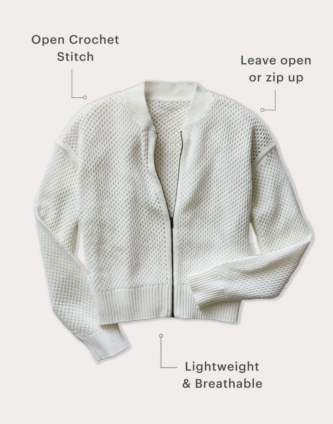 Presley Mesh Bomber: Cloud - Image 6